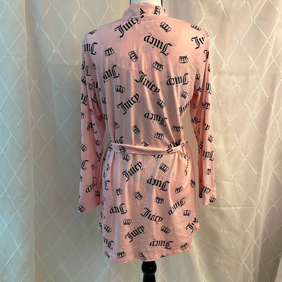 Juicy Couture Pink Logo Bath Robe Size Medium - Picture 3 of 9